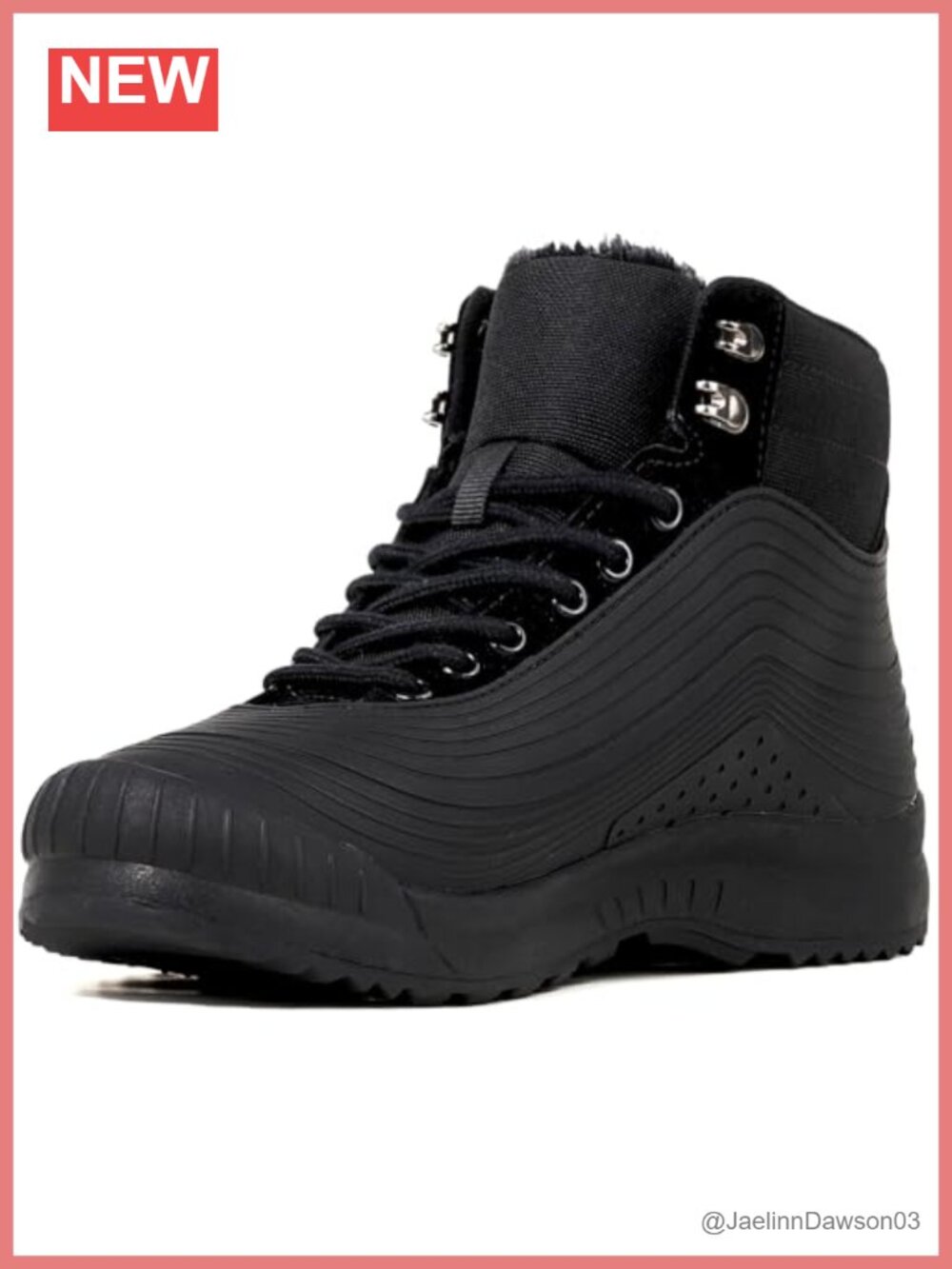 Insulated Waterproof Fur Lined Snow Boots Non Slip Lightweight Lace Up Ankle